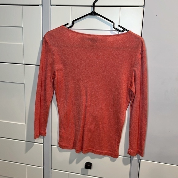 Gap. Orange. Metallic. Vneck. Sweater. XSmall. - Picture 4 of 5